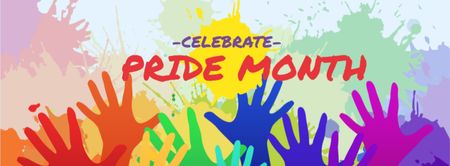 Platilla de diseño Pride Day Announcement with Colorful Hands Facebook cover