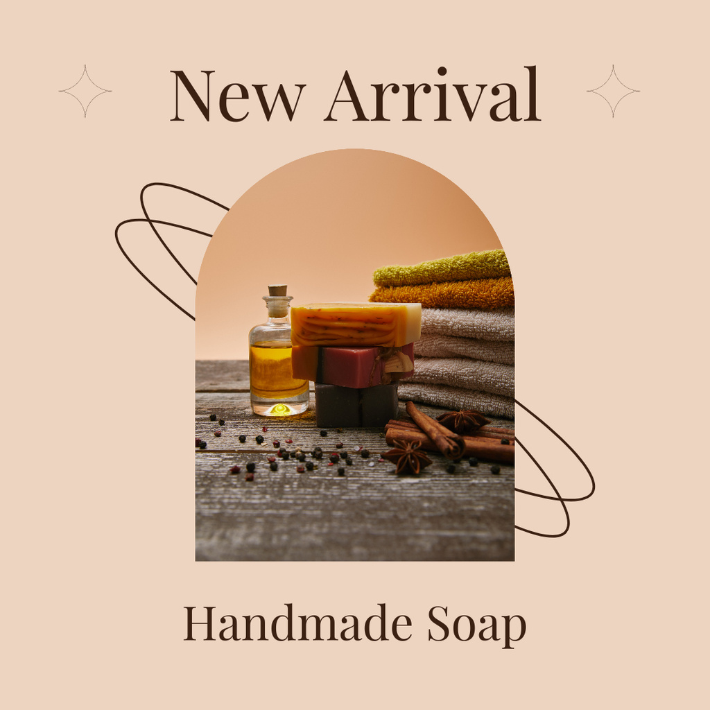 Designvorlage New Arrival of Handmade Soap für Instagram