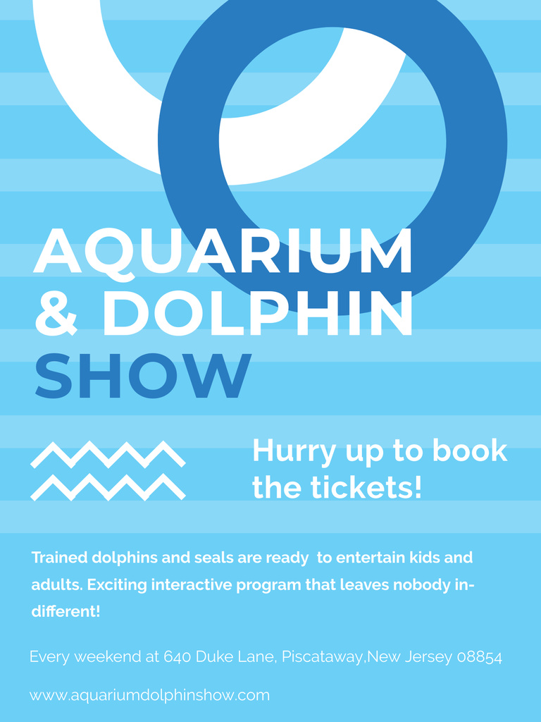 Aquarium & Dolphin Show Ad with Circles Poster US Šablona návrhu