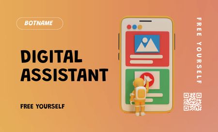 Digital Assistant Service Offering Business Card 91x55mm Design Template