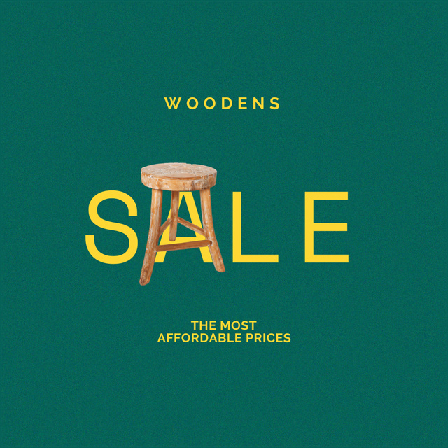 Designvorlage Wooden Furniture Sale Offer für Animated Post