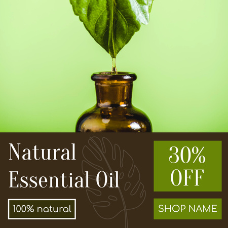 Natural Essential Oil Sale Offer Instagram Design Template