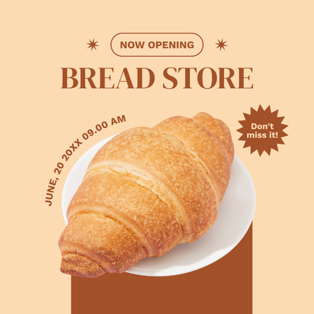 Modèle de visuel Ouverture d'un nouveau magasin de pain - Instagram
