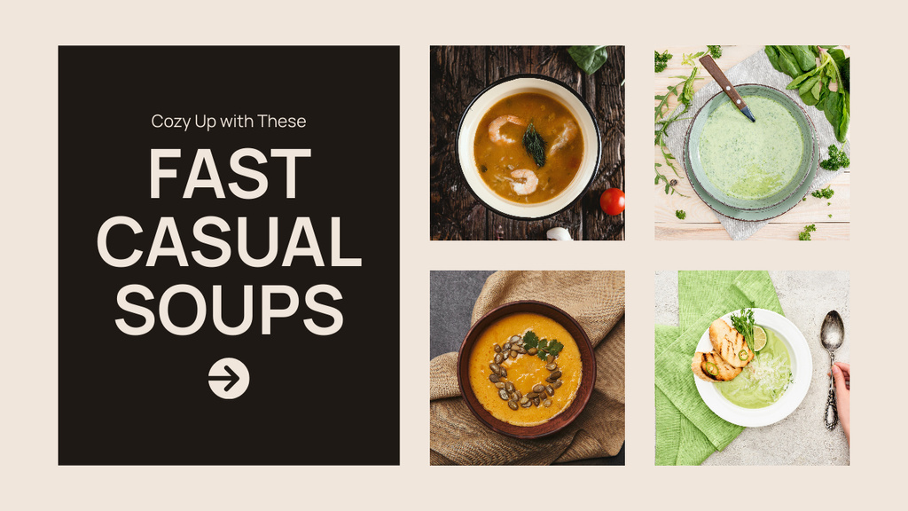 Designvorlage Offer of Fast Casual Soups für Youtube Thumbnail