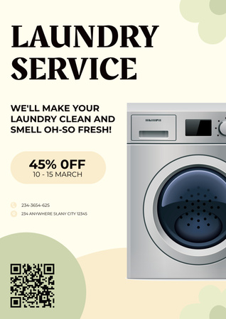 Ofereça descontos no serviço de lavanderia Poster Modelo de Design