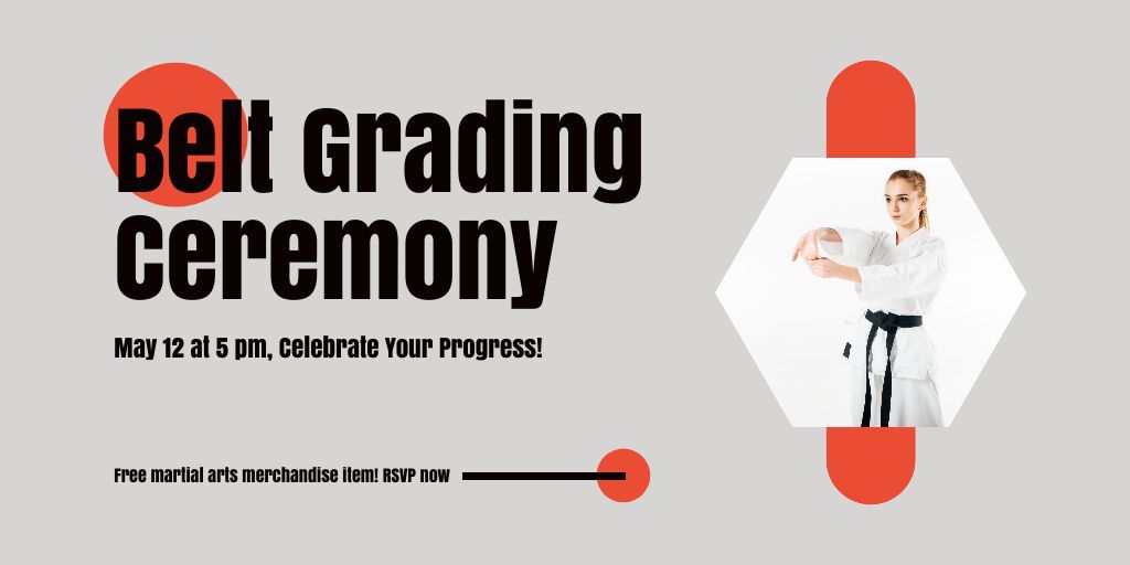 Plantilla de diseño de Celebrate Belt Grading Ceremony Twitter 
