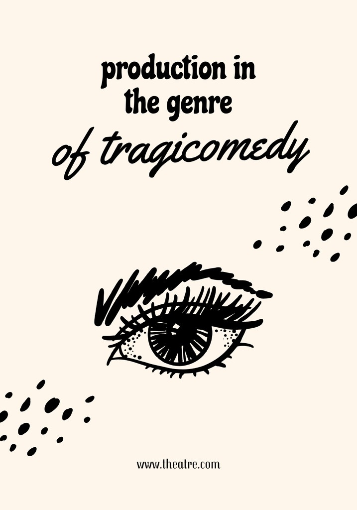 Designvorlage Tragicomedy Show Announcement with Illustration of Eye für Poster 28x40in