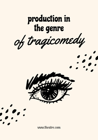 Designvorlage Ankündigung einer Tragikomödie-Show mit Illustration von Eye für Poster 28x40in