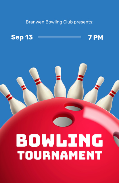 Plantilla de diseño de Bowling Evening Event in Club Flyer 5.5x8.5in 