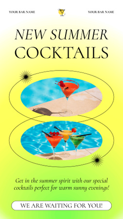 Summer Beach Cocktails Instagram Story Design Template