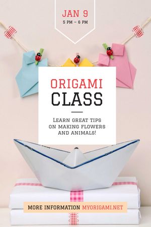 Template di design Ghirlanda di carta per invito di lezioni di origami Tumblr