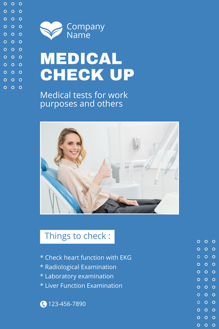 Services of Medical Checkup Pinterest Design Template