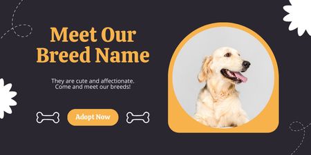 Offer to Adopt Playful Dog Twitter Design Template