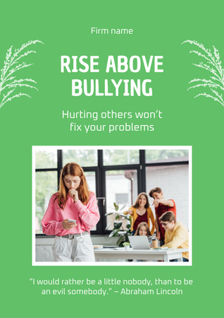 Support for Teenagers Suffering Bullying Poster Design Template