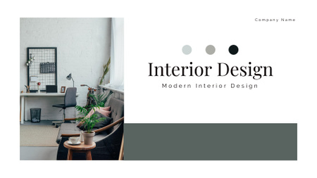 Modern Interior Design in Grey Palette Presentation Wide Design Template