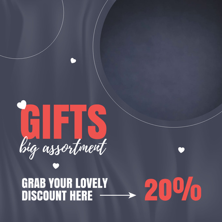 Big Range of Valentine`s Day Presents With Discount Animated Post Design Template