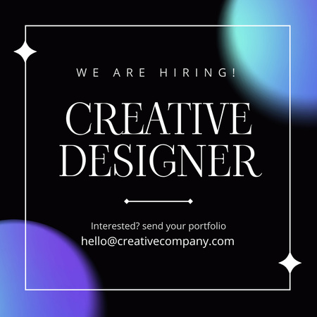 Designer Job Vacancy Ad Instagram Design Template