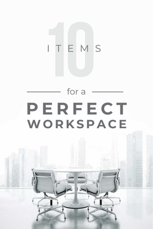 Ontwerpsjabloon van Pinterest van Items voor perfecte werkruimte
