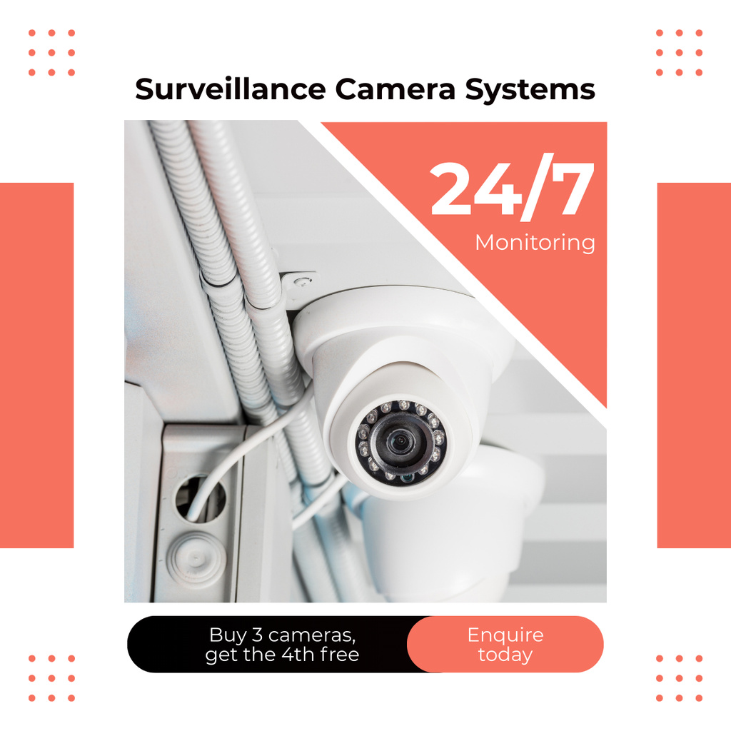 Special Offer On Purchasing Surveillance Camera Systems LinkedIn post Design Template