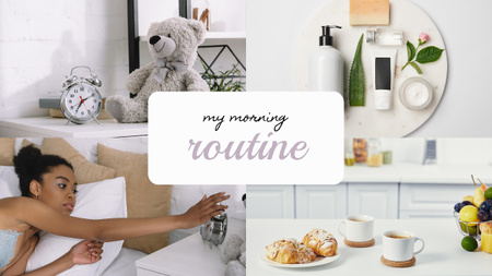 Morning Routine of Beautiful Woman Youtube Thumbnail Design Template