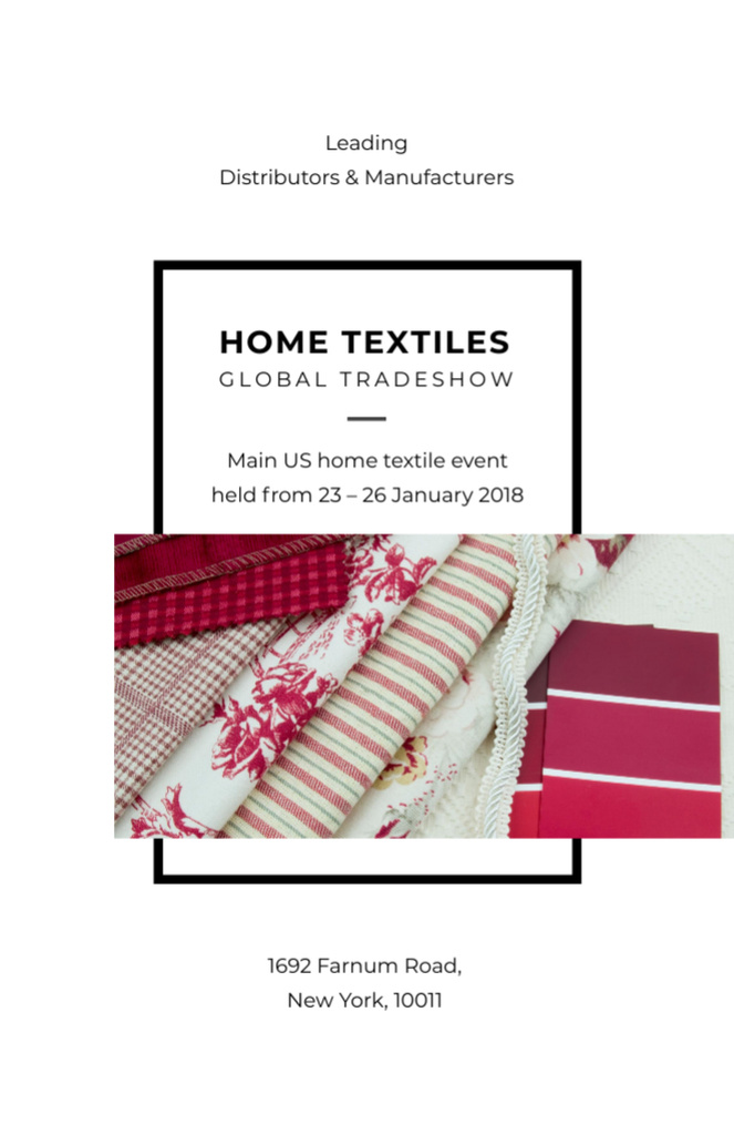 Home Textiles Event Announcement in Red Flyer 5.5x8.5in Design Template