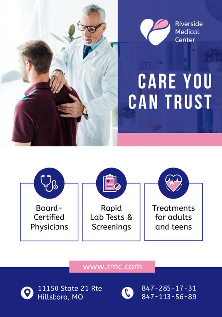 Osteopathic Medical Services Offer with Qualified Doctor Poster 28x40in Design Template
