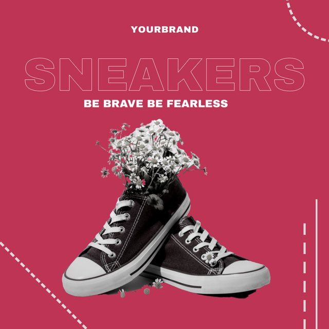 Template di design Sale Offer with Flowers in Sneakers Instagram