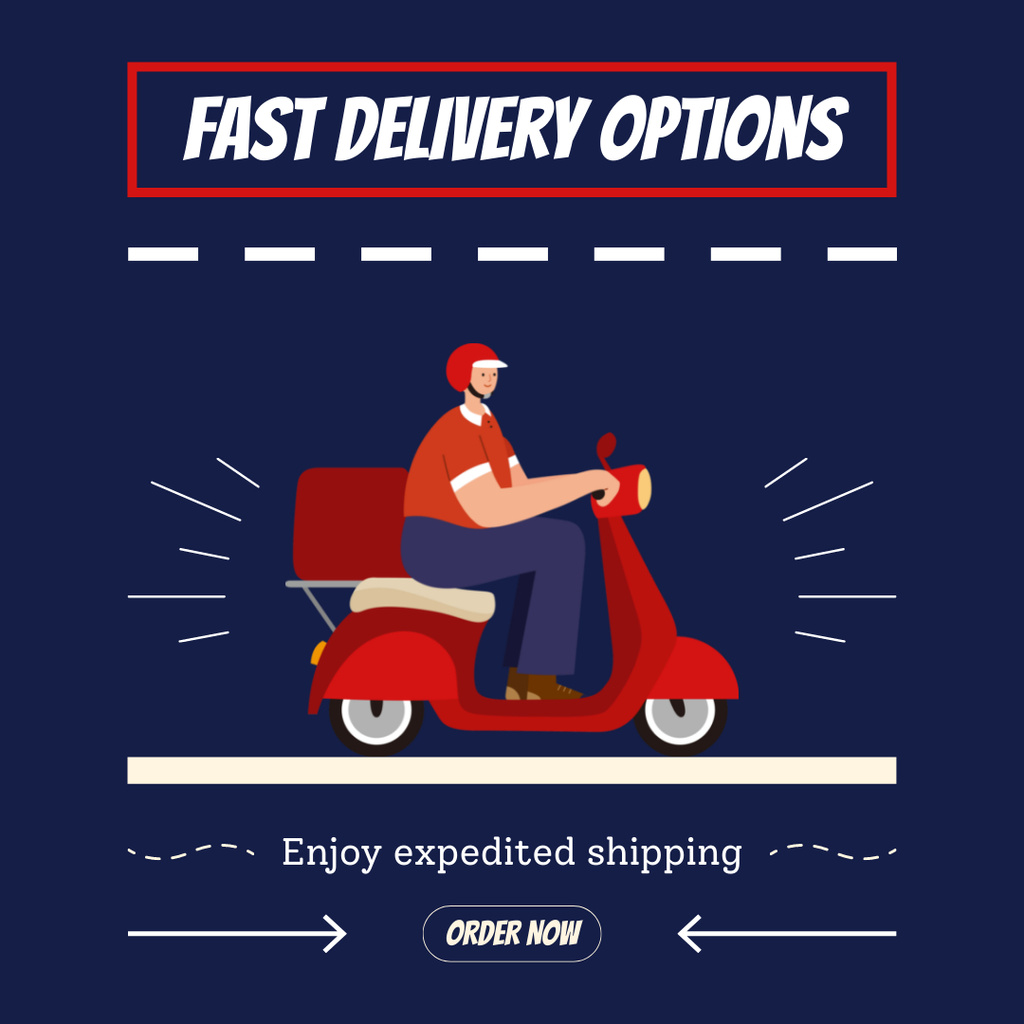 Express Urban Delivery of Orders and Parcels Instagram Šablona návrhu