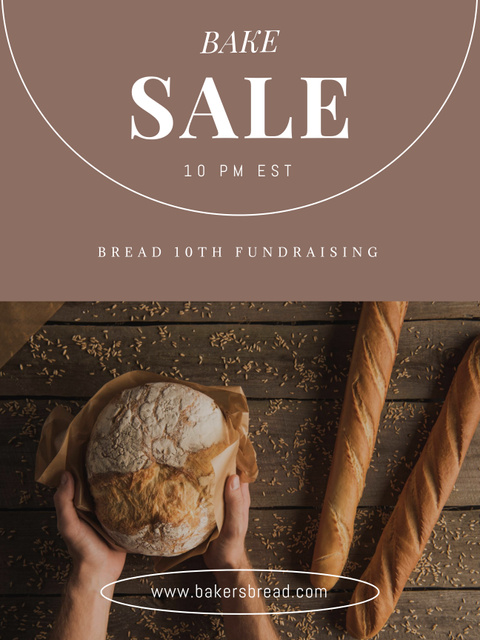 Template di design Fresh Bread and Baguettes Sale Poster 36x48in