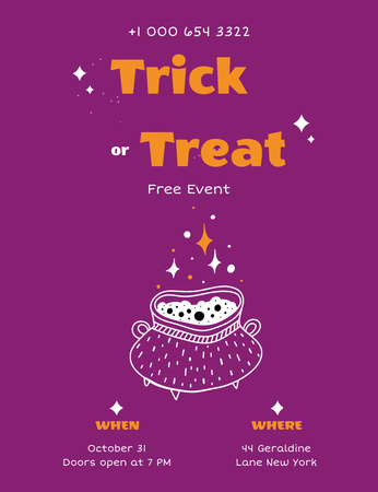 Halloween Event Ad with Magic Ball and Tarot Cards Invitation 13.9x10.7cm Design Template
