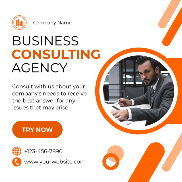 Business Consulting Agency Services Announcement Instagram Design Template