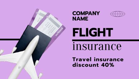 Flight Insurance Offer Business Card US tervezősablon