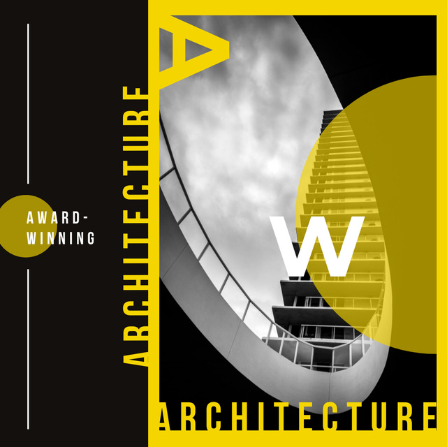 Ontwerpsjabloon van Instagram van Award-winning Architecture Promotion In Black