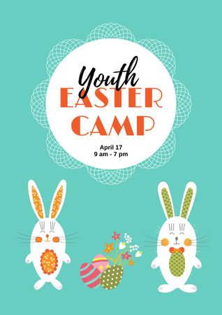 Youth Easter Camp Ad Poster Design Template