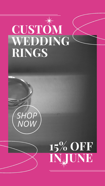 Ontwerpsjabloon van Instagram Video Story van Wedding Silver Rings With Customizing And Discount