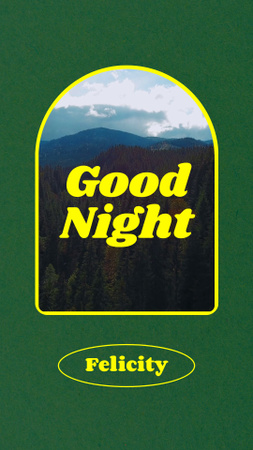 Good Night Wishes with Mountains Landscape Instagram Video Story Design Template