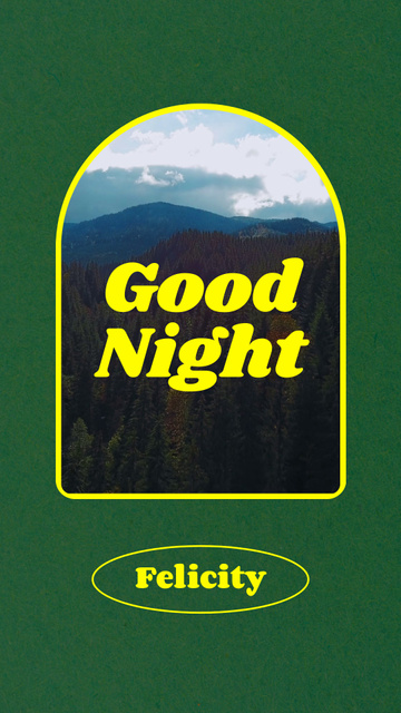 Good Night Wishes with Mountains Landscape Instagram Video Story tervezősablon