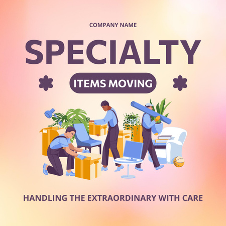 Offer of Caring Moving Services with Delivers Instagram Design Template