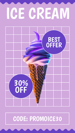 Melhor oferta de sorvete Instagram Story Modelo de Design