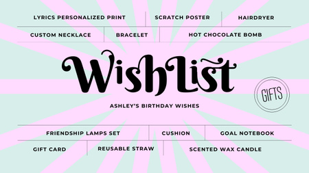 Plantilla de diseño de regalos de cumpleaños lista de deseos Mind Map 