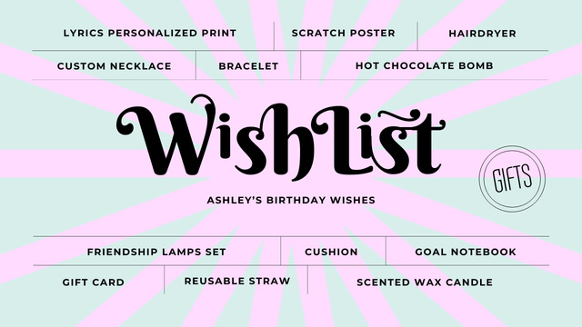 Ontwerpsjabloon van Mind Map van Birthday Gifts Wishlist