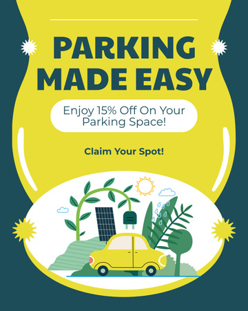 Знижка на паркування екологічно чистих автомобілів Instagram Post Vertical – шаблон для дизайну