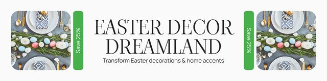 Plantilla de diseño de Easter Ad of Decor Store Twitter 