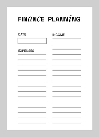 Financial Planning Planner With Gray Frame Notepad 4x5.5in Design Template