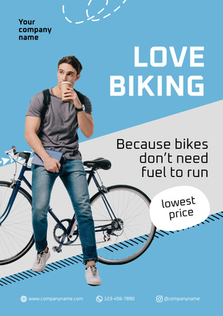 Bicycle Sale Announcement Poster Design Template