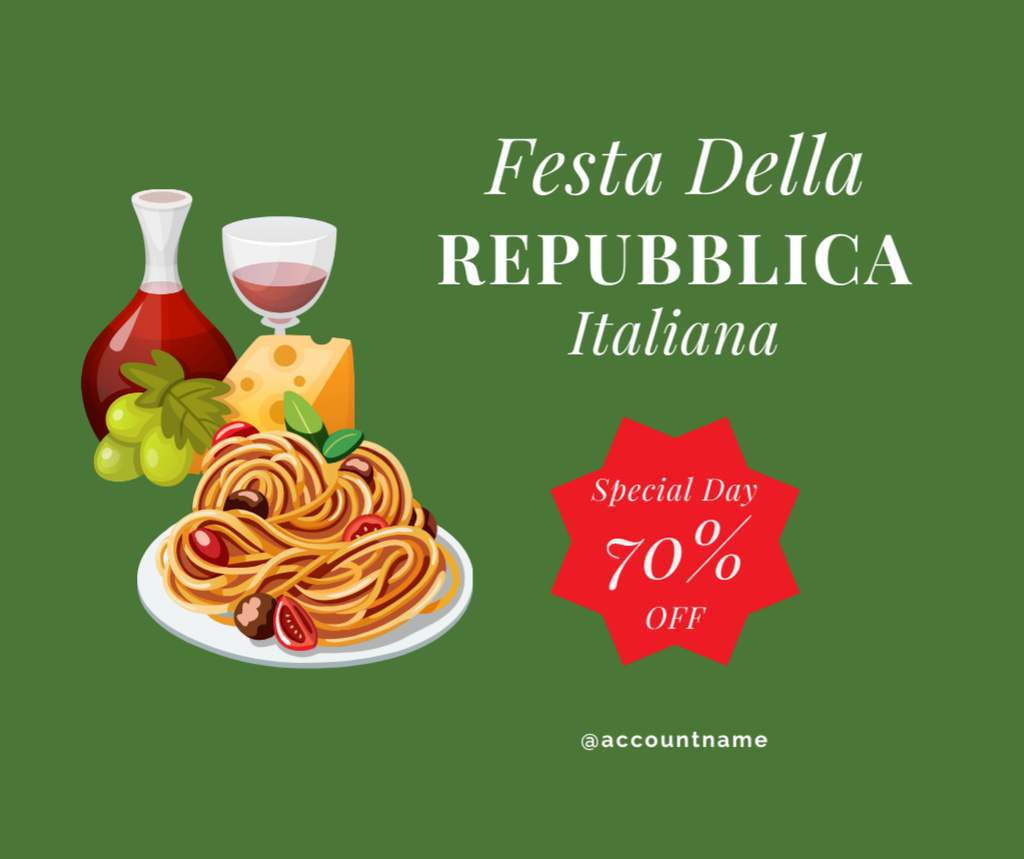Special Offer on Italian Republic Day Facebook Design Template