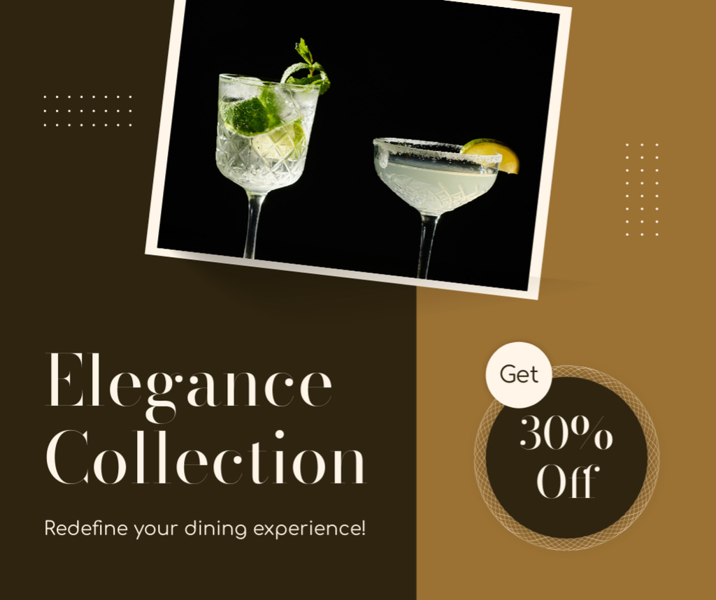 Glassware Elegant Collection Ad Facebook Πρότυπο σχεδίασης