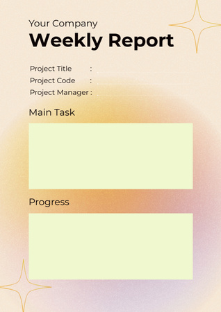 Weekly project manager's business report Schedule Planner Šablona návrhu