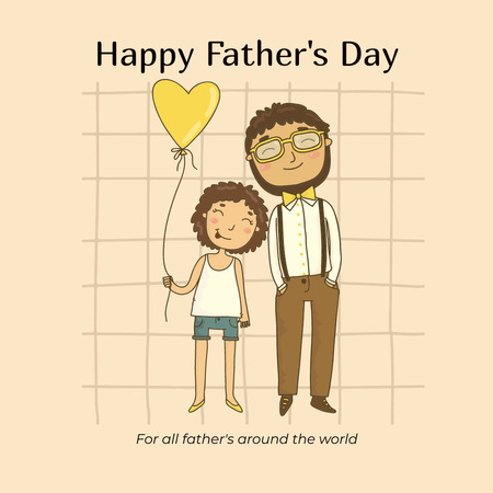 Designvorlage Happy Father`s Day für Instagram