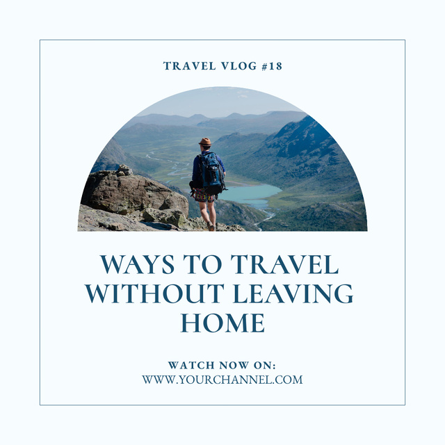 Ontwerpsjabloon van Instagram van Tourist with Backpack for Travel Vlog